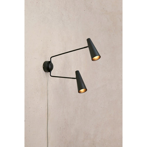 Lampe Murale - Peak - 2 Ampoules - Noir