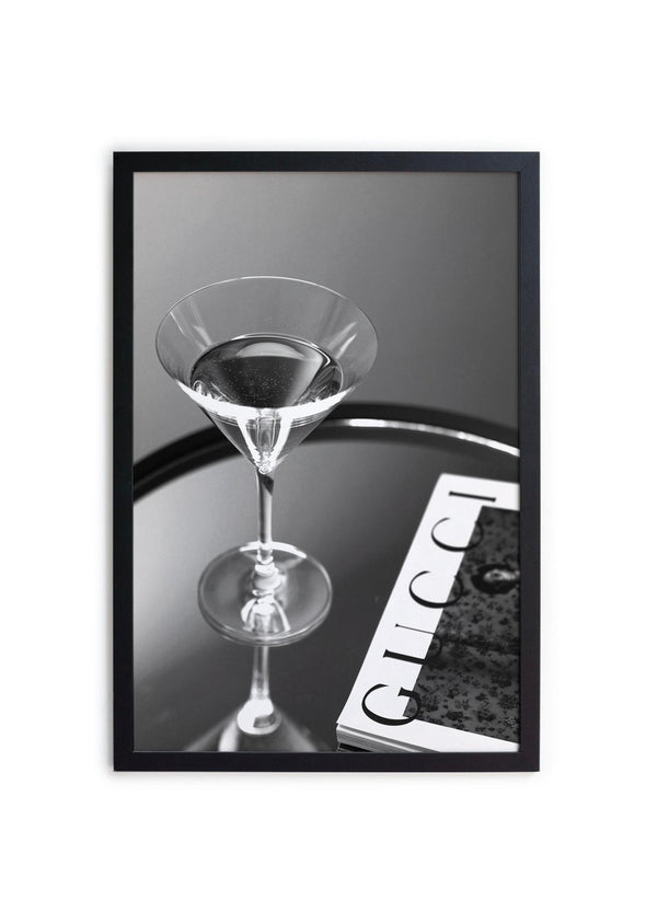 Cuadro Con Moldura Negra 40X30 - Gucci Champagne - Multicolor