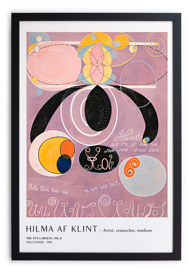 Tableau Mouluré Noir 40X30 - Hilma 1 - Multicolore