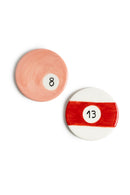 Set of 2 Ceramic Coasters - Ball Pads - Multicolor