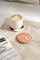 Set of 2 Ceramic Coasters - Ball Pads - Multicolor