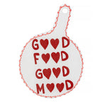 Tabla De Cortar De Cerámica Con Frases - Good Food - Multicolor
