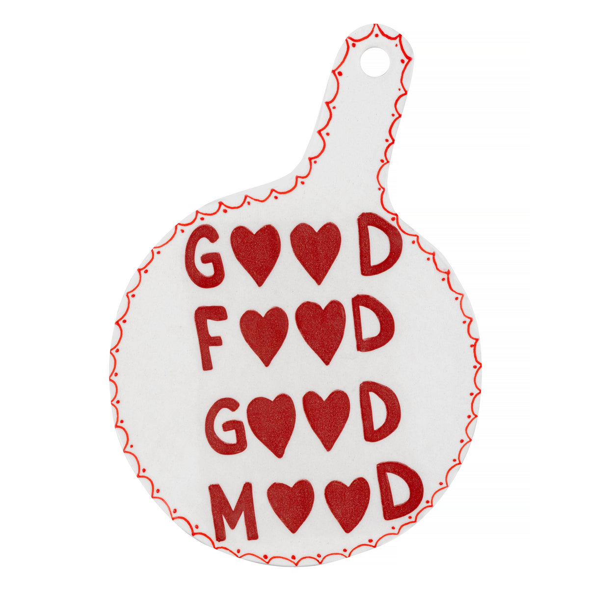 Tabla De Cortar De Cerámica Con Frases - Good Food - Multicolor
