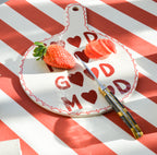 Tabla De Cortar De Cerámica Con Frases - Good Food - Multicolor
