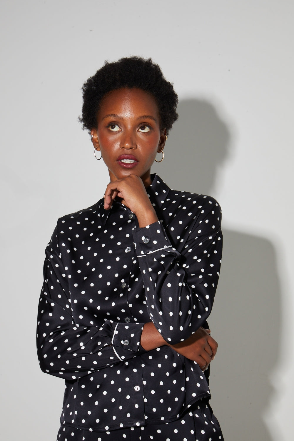 Chemise Iris A  Pois, Fabriquée En Italie