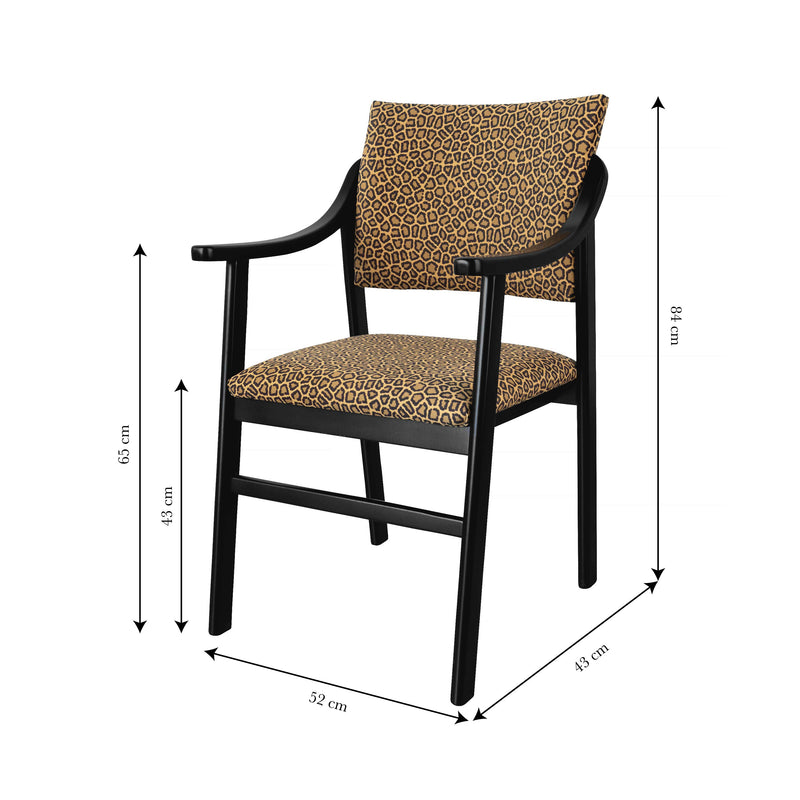 Chaise avec Accoudoirs Etienne Bois de Hêtre "Leopard"