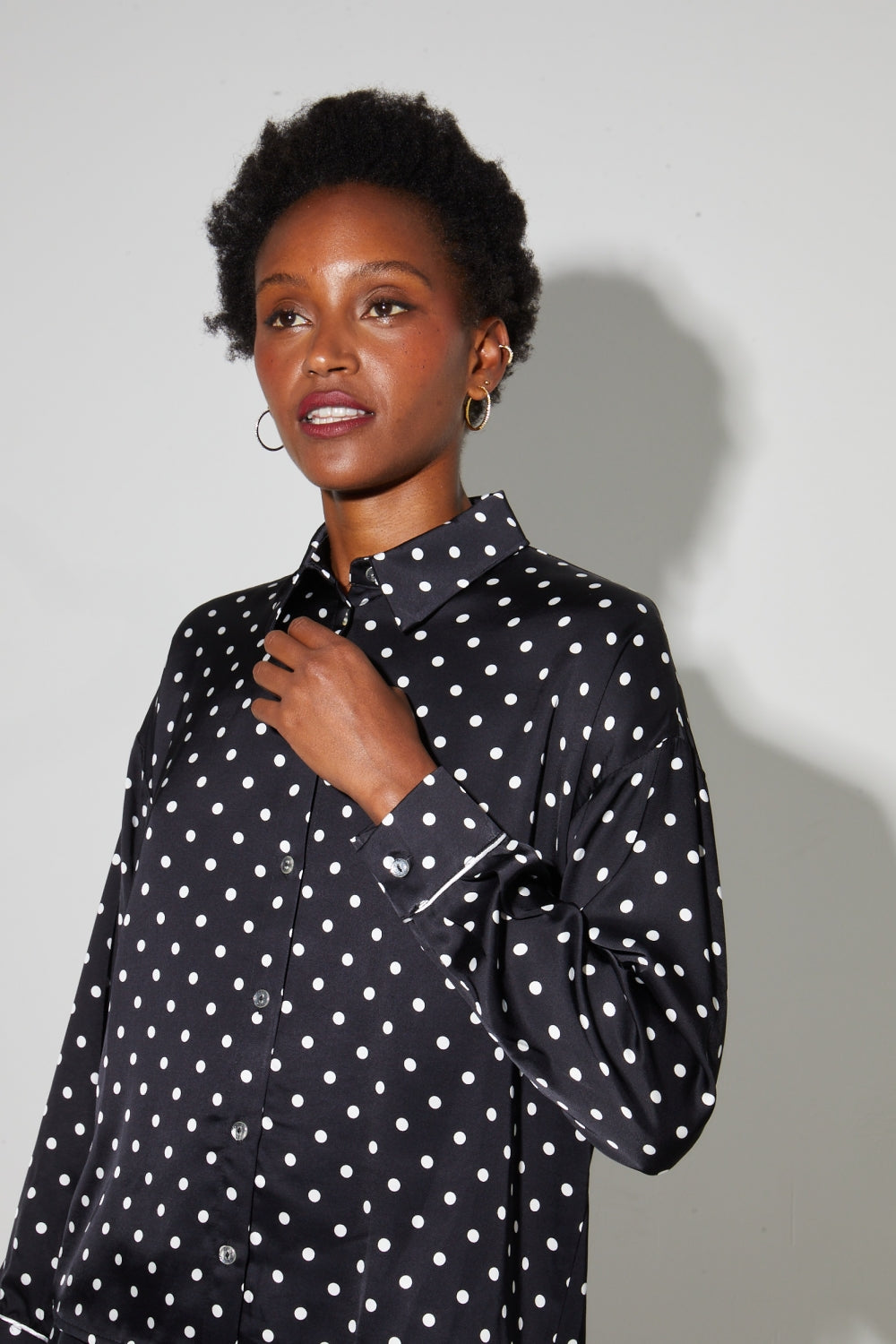 Chemise Iris A  Pois, Fabriquée En Italie