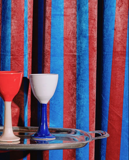 Ceramic Wine Glass "Salut" - White - Multicolor