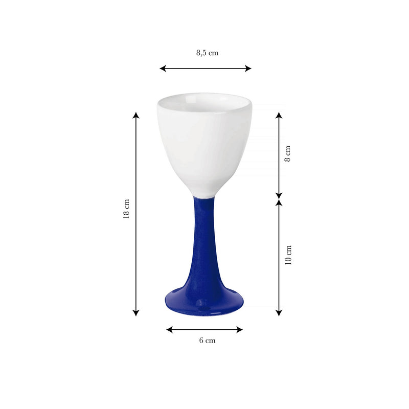 Ceramic Wine Glass "Salut" - White - Multicolor