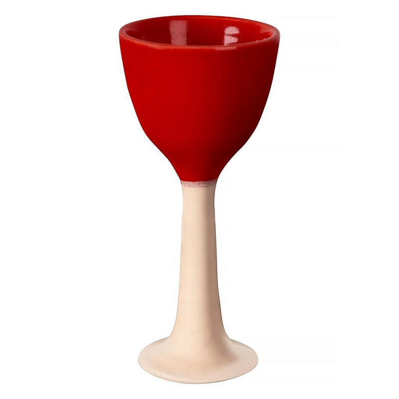 Ceramic Wine Glass "Salut" - Red - Multicolor