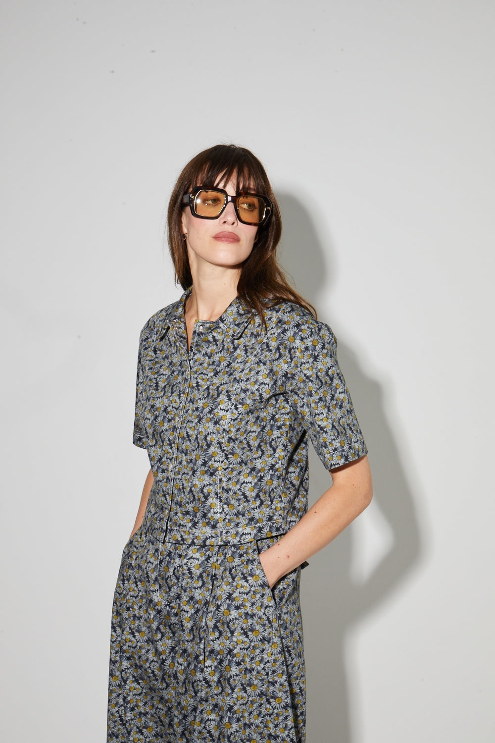 La Chemise Mael Flower Denim Fabriquée En Italie