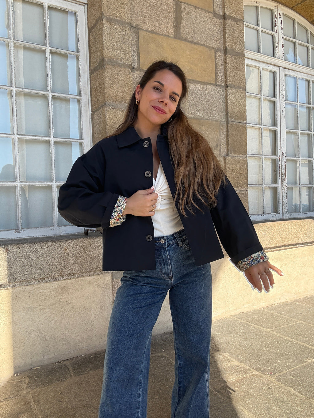 Chaqueta trench Liberty de algodón marino Edith