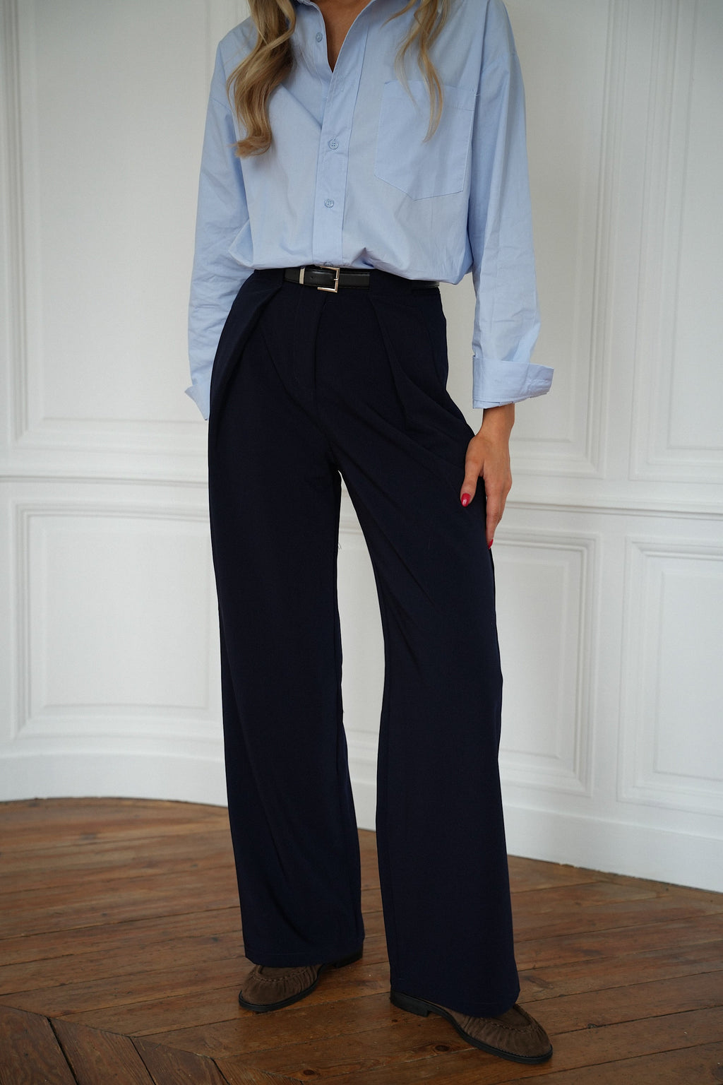 Pantalon Droit Sandro - Marine