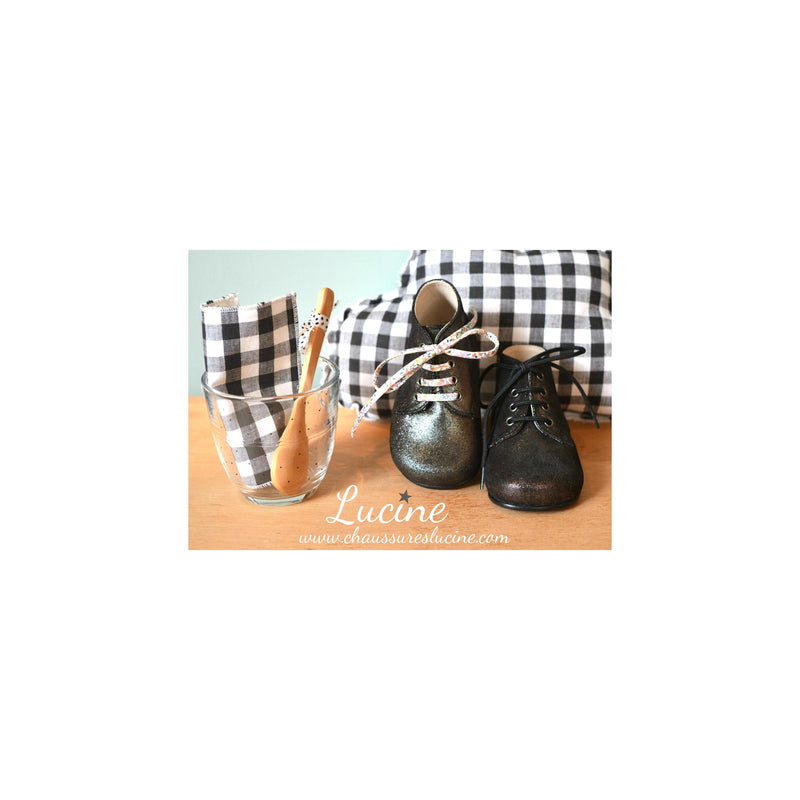 Arthur Baby Boots - Dark Gray Iridescent Leather - Girl