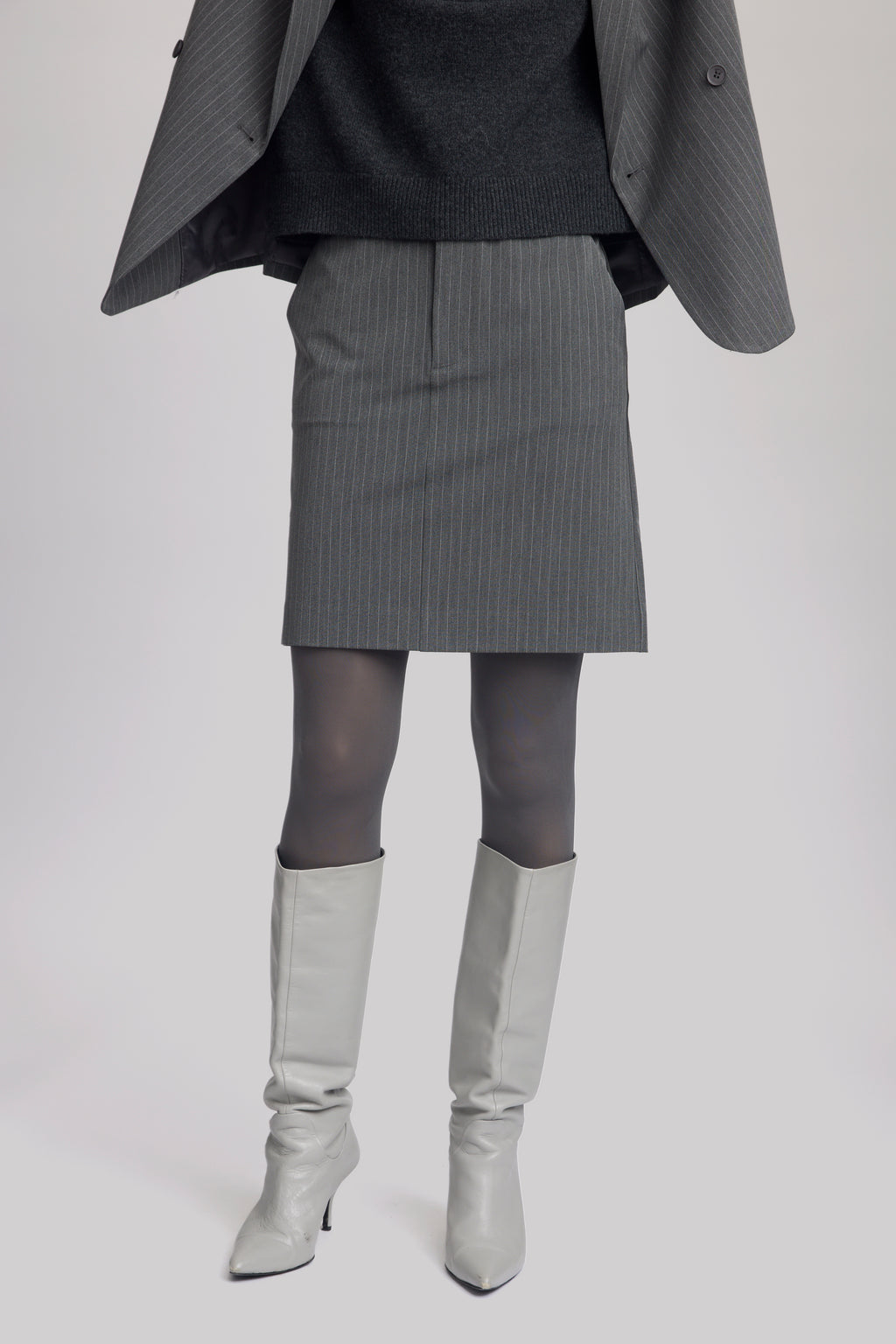 Joellegz Mel. Pinstripe Mw Skirt