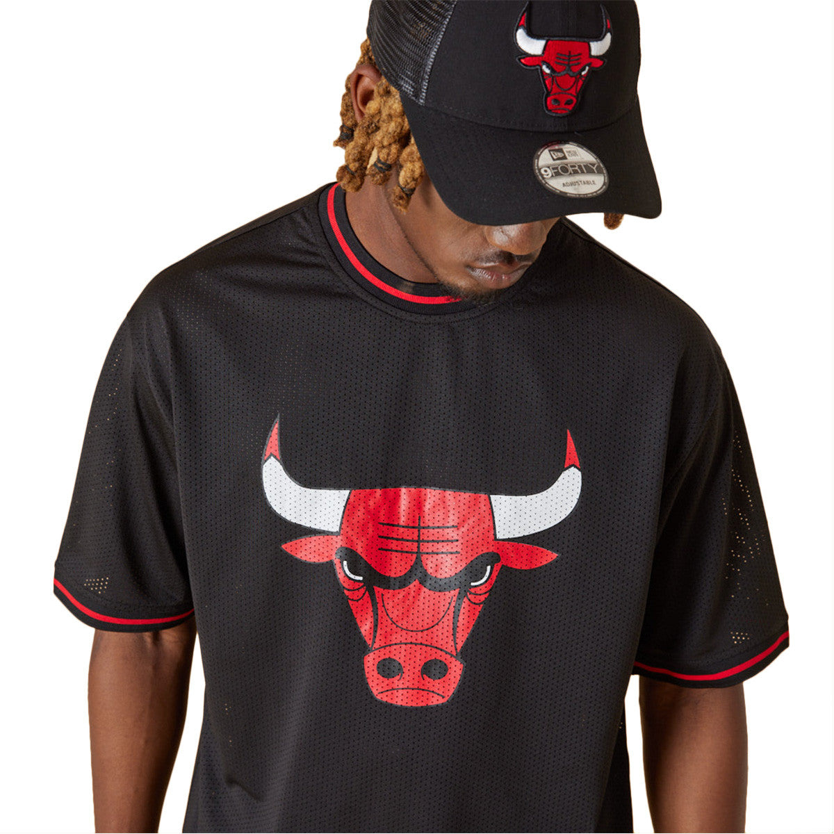 Tee-Shirt New Era Nba Team Logo Oversized Chicago Bulls Mesh