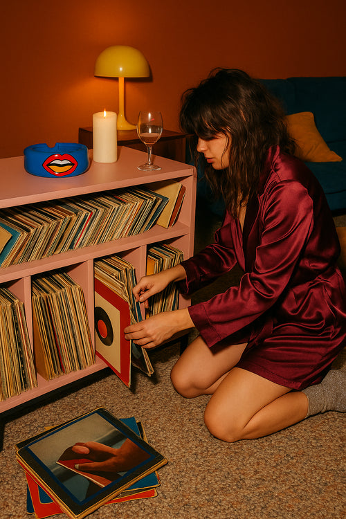 Meuble Vinyle "Bowie" - Rose