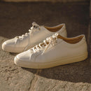 Sneakers basses Braga blanches en cuir italien - 2