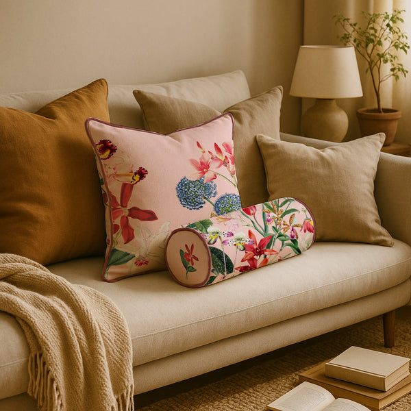 Exotic Orchid Cushion - Multicoloured