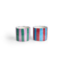 Set of 2 Ceramic Mugs - Purple Stripes