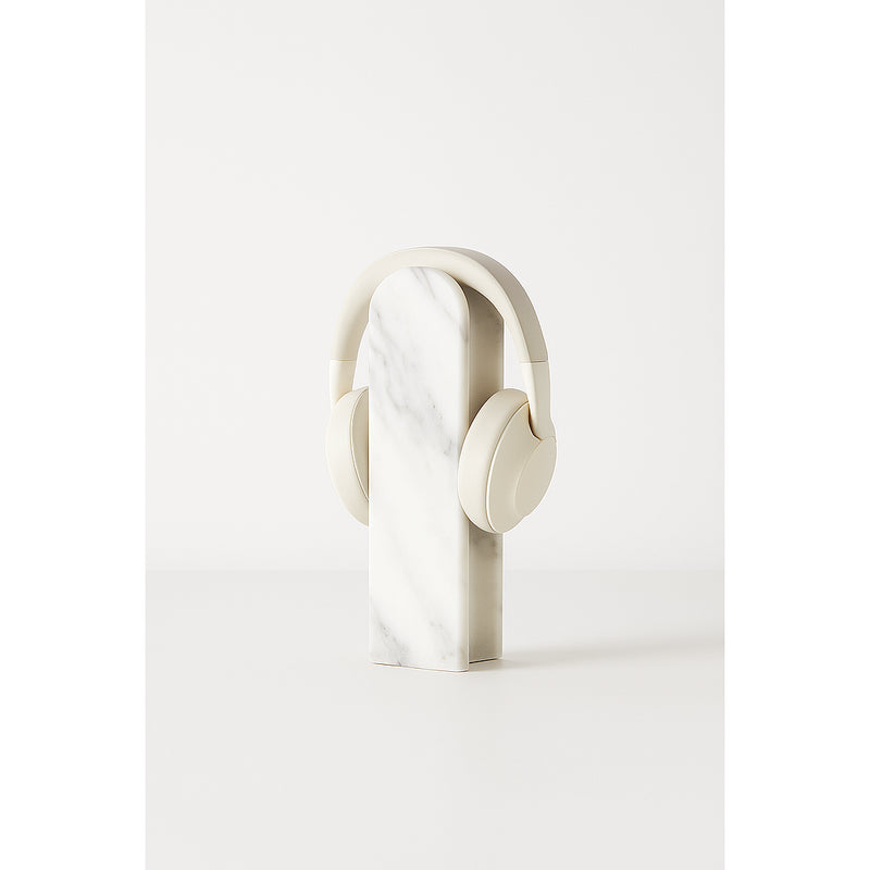 Marble Headphone Stand - White