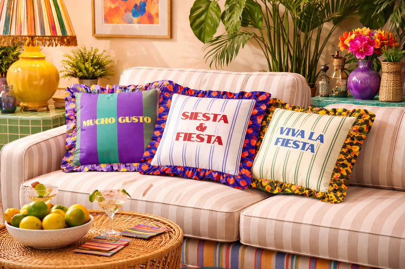 Coussin Velours à Volants "Mucho Gusto"