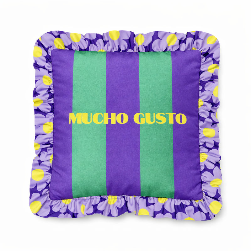 Coussin Velours à Volants "Mucho Gusto"