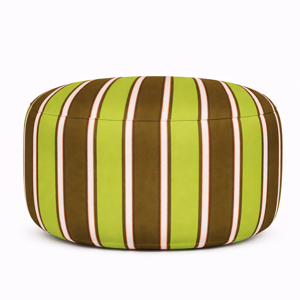 Pouf Rayures "Brown & Green"