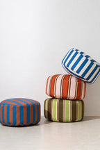 Pouf Rayures "Brown & Green"