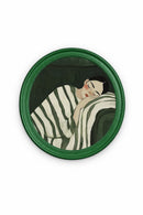 Tableau Mural Rond 40 cm "Green Lucia"