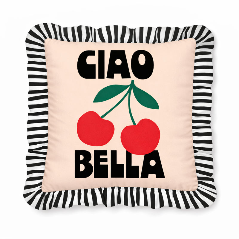 Cojín Terciopelo Volantes “Ciao Bella”