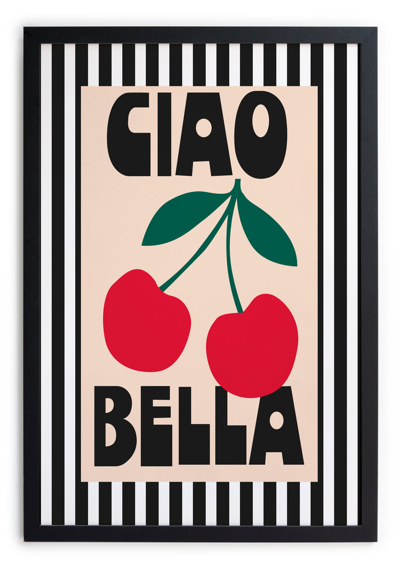 Cadre Moulure Noire 40x30 "Ciao Bella"