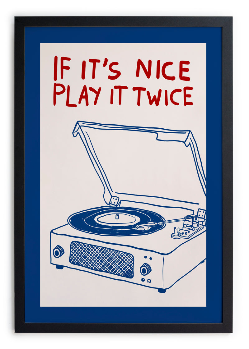 Cadre Moulure Noire 40x30 "Play it Twice"
