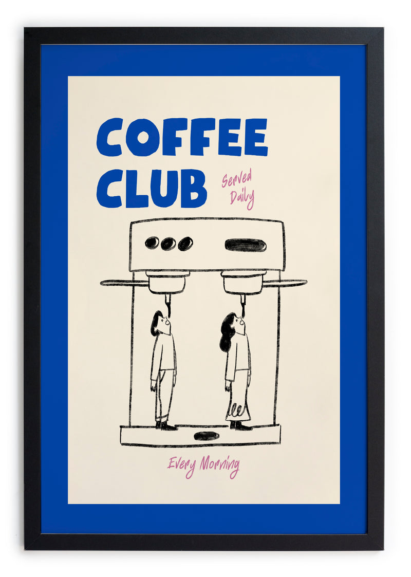 Marco Moldura Negro 40x30 "Coffee Club Blue"