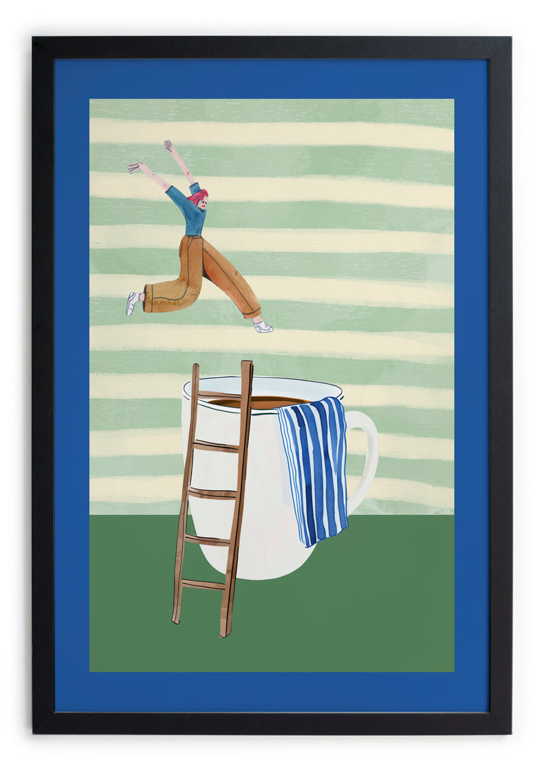 Cadre Moulure Noire 40x30 "The Coffee Jump"