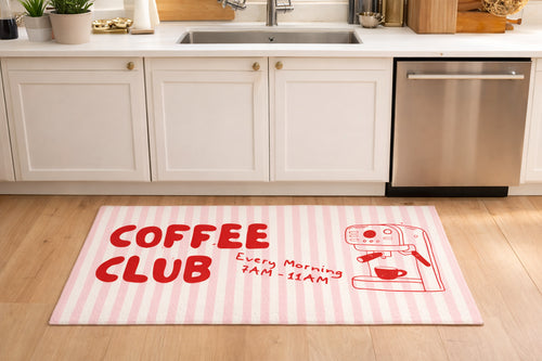 Tapis de Cuisine "Coffee Club Red"