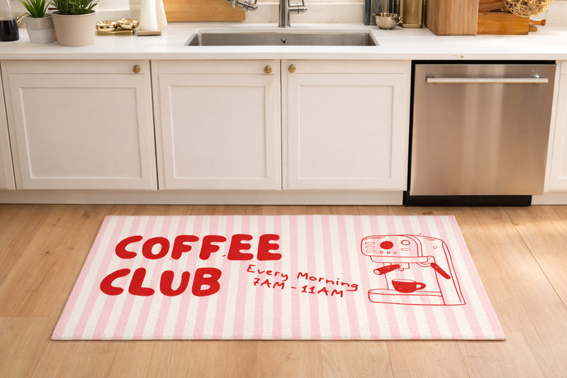 Tapis de Cuisine "Coffee Club Red"