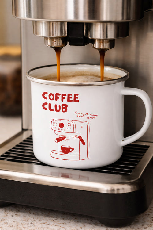 Set 2 Tasses Mug Émaillé "Coffee Club"