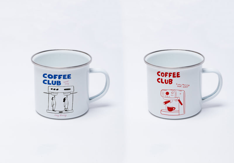 Set 2 Tasses Mug Émaillé "Coffee Club"