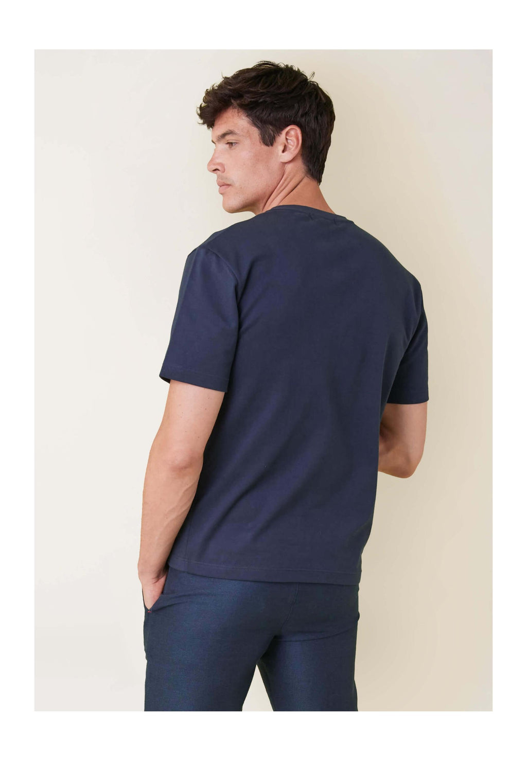 Sasha Cotton T-Shirt With Chest Pocket - Navy