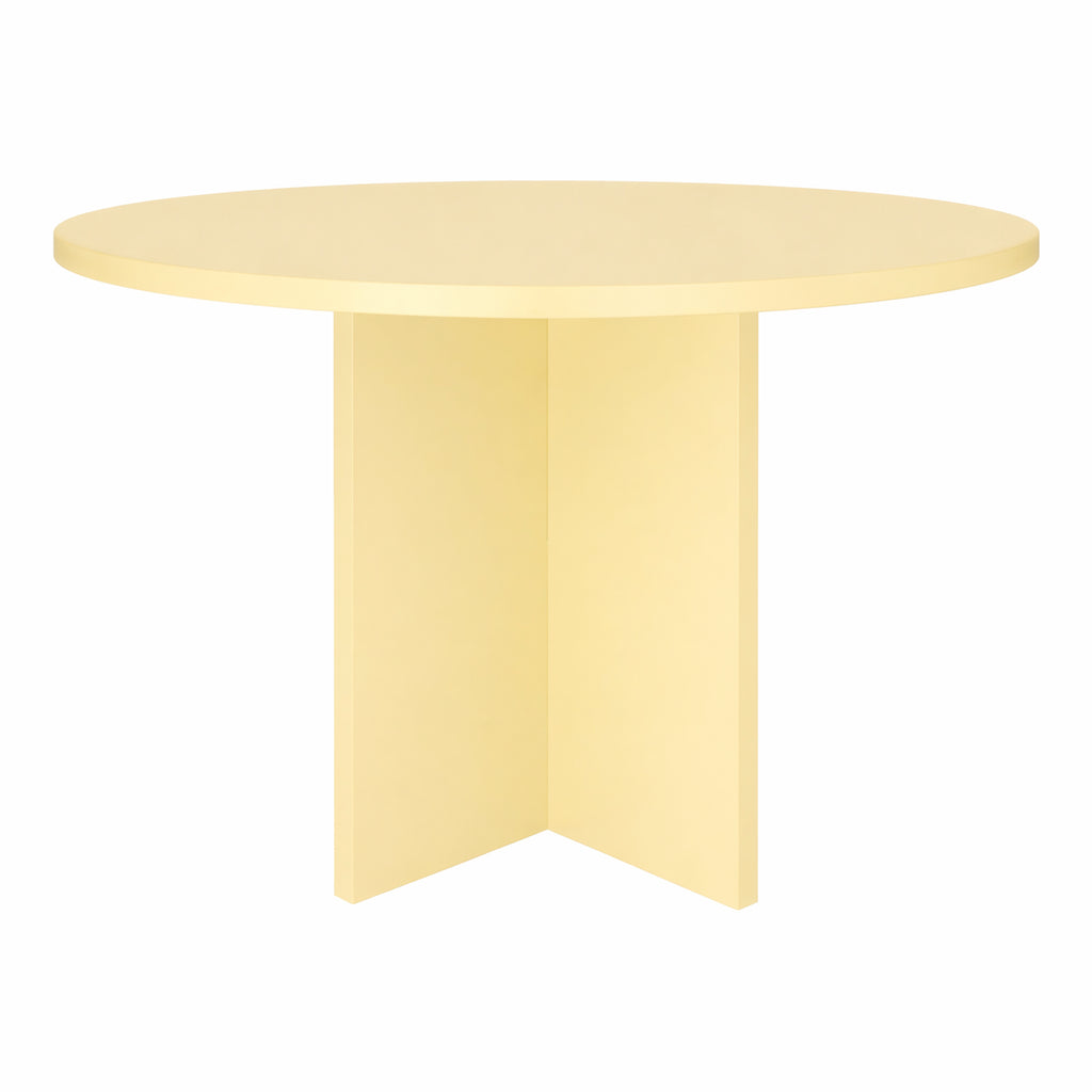 Table À Manger Matilda Ronde 120 Cm Laminé "Butter"