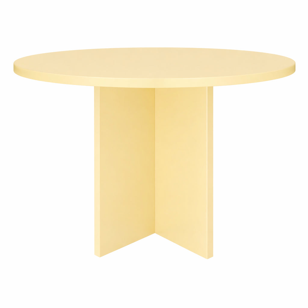 Table À Manger Matilda Ronde 120 Cm Laminé "Butter"
