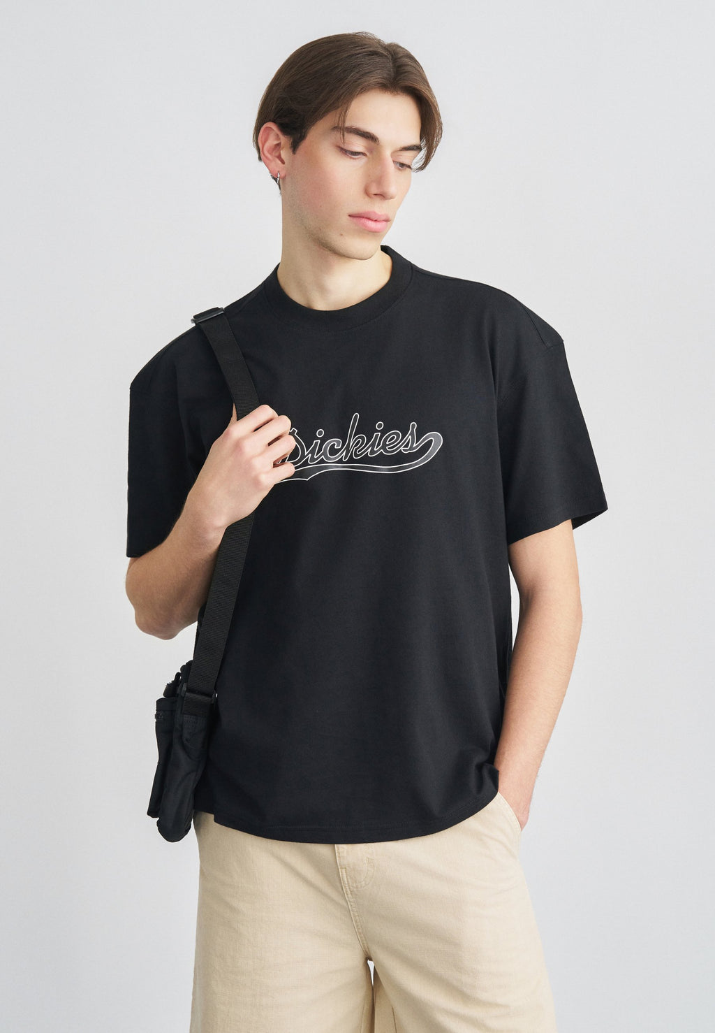 Camiseta de peso medio Loose Wave - Black