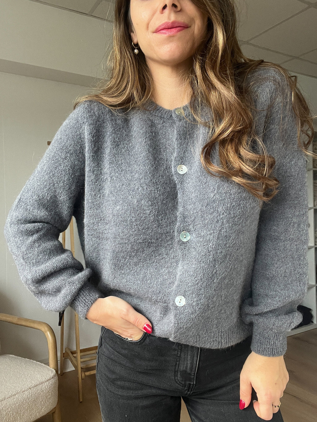 Prenda De Punto De Lana Léonie Gris