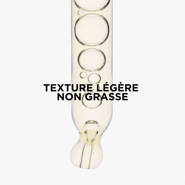 Lazartigue – Stronger Hair Serum (stärkendes Anti-Haarausfall-Serum), Nahaufnahme einer Serumpipette mit Bläschen und Text