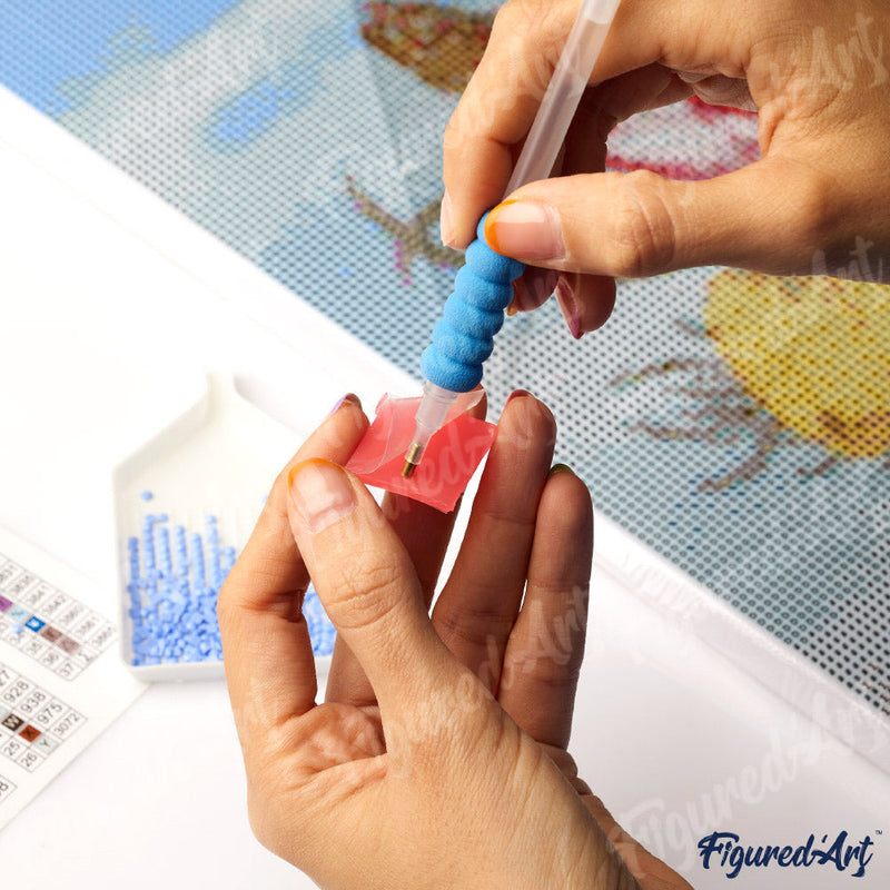 Broderie Diamant - Van Gogh Nuit Etoilée Sur Le Rhone 40X50Cm Toile Tendue Sur Châssis