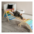 Triangle De Pikler + Grand Toboggan Double Face + Bascule D'Équilibre