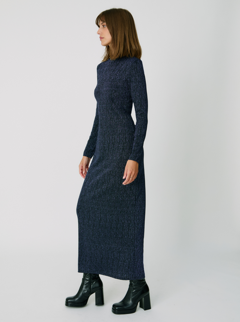 Robe Sparkle Blue Manches Longues