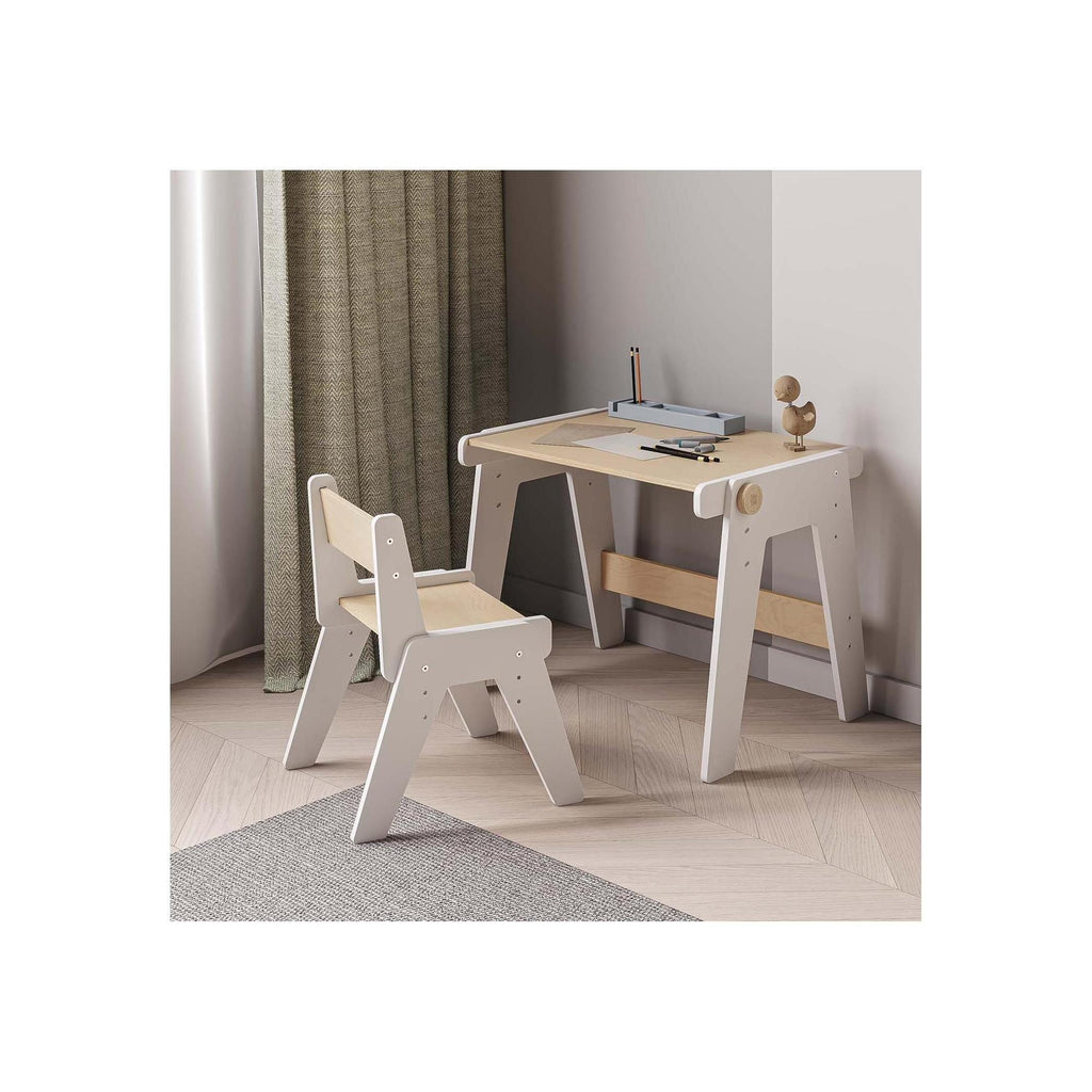 Duo Table & Chaise Évolutives – Blanc