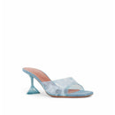 Mules - Amina Muaddi Lupita Glass Pvc Denim - Blue